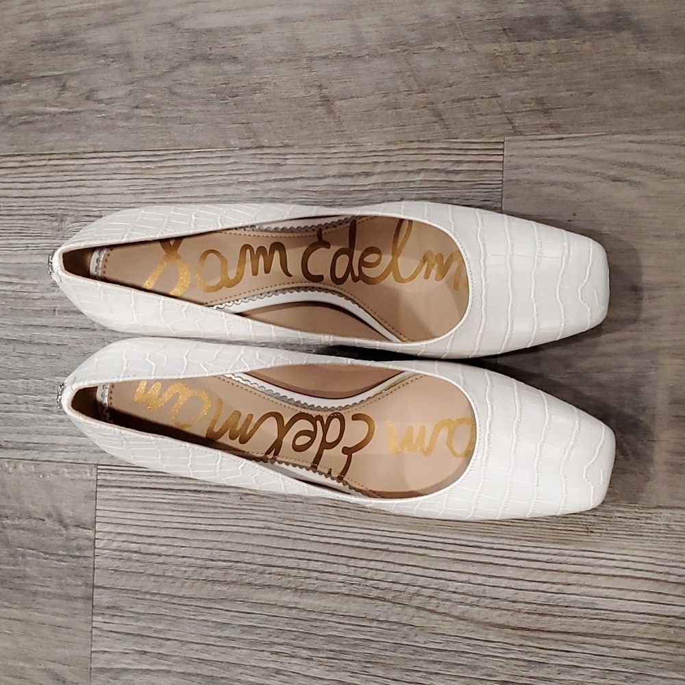 SAM Edelman Beth White Croc Pumps/Heels Size 8 - Picture 3 of 5